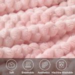 BEDELITE Fleece Decorative Blanket - 3D Jacquard Pink Throw Blankets for Women's Couch & Bed, Soft and Cozy Warm Plush Fluffy Blanket, Cute Birthday Gift for Women, 50x60 Inches