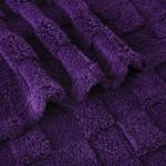 Linecooo Deep Purple Fleece Throw Blanket 50”×60” for Couch Sofa Bed,Super Soft Cozy Plush Microfiber Flannel Blanket with 3D Checkered Design Lightweight for Adults,Woman,Girls