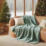 Bedsure GentleSoft Sage Green Throw Blanket for Couch - Checkered Fleece St Patricks Blankets Gifts for Women Men Girls, Cute Soft Cozy Spring Throw for Bedroom Home Decor Gifts, 50x60 Inches