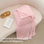 BEDELITE Fleece Decorative Blanket - 3D Jacquard Pink Throw Blankets for Women's Couch & Bed, Soft and Cozy Warm Plush Fluffy Blanket, Cute Birthday Gift for Women, 50x60 Inches