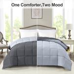 Homelike Moment Comforters Queen Size - Grey Duvet Insert Down Alternative Bed Queen Comforter, Lightweight Bedding Comforters Full Size Quilted Soft All Season Reversible Dark Gray/Light Grey