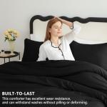 CozyLux Queen Black Comforter Set, 3 Pieces