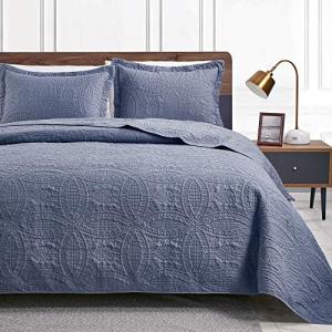 Blue King Size Quilt Set with Pillow Shams