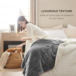 Bedsure GentleSoft Sherpa Fleece Queen Blankets for Bed, Non-Heated, Thick and Warm Throw for Women and Men, Soft Fuzzy Plush Queen Blanket for Winter, Grey, 90x90 Inches