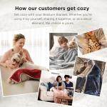 Bedsure GentleSoft Sherpa Fleece Queen Blankets for Bed, Non-Heated, Thick and Warm Throw for Women and Men, Soft Fuzzy Plush Queen Blanket for Winter, Grey, 90x90 Inches