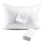 FAUNNA 600TC 100% Cotton Pillow Protectors, Standard Size (20x26), 2 Pack, Oeko-TEX Certified, Hotel Grade Pillow Cover with Silent Zipper, Zip Up Pillow Cases, White
