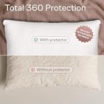 Ultra Soft Pillow Protectors with Zipper Standard Size - Set of 4 Breathable Pillow Covers - 100% Protection Against Stains, Dust & Dirt - Machine Washable (White)