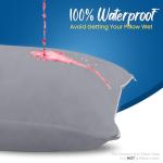 Utopia Bedding Premium 100% Waterproof Pillow Protectors with Zipper Queen Size (Set of 4), Bed Bug and Dust Mite Proof Zippered Pillow Covers, Pillow Encasement Cases, Gray
