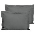 FLXXIE Microfiber Standard Pillow Shams Set of 2, Fade, Wrinkle and Shrinkage Resistant Soft Pillow Covers with Envelope Closure Euro Sham Covers (Dark Grey, 20x26 Inches)