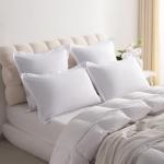 NTBAY Standard Pillow Shams - 2 Pack Brushed Microfiber 20x26 Sham Covers - Super Soft and Cozy, Wrinkle, Fade, Stain Resistant 20x26 Inches Oxford Pillowcases, White