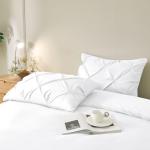 VACVELT Pintuck Pillow Cases Standard Size Set of 2, White Pillow Shams Decorative Pillowcases with Envelope Closure, Pinch Pleated Microfiber Pillowcases, Wrinkle and Stain Resistant