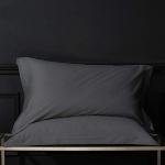 FLXXIE Microfiber Standard Pillow Shams Set of 2, Fade, Wrinkle and Shrinkage Resistant Soft Pillow Covers with Envelope Closure Euro Sham Covers (Dark Grey, 20x26 Inches)