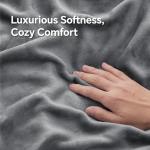 BEDELITE Flannel Pillowcases Standard Set of 2, Super Soft Fleece Pillow Case Cover with Zipper for Bedroom, Sofa, Couch,Luxury Cozy Fuzzy Velvet Pillow Shams for All Seasons(20x26 Inches, Gray)