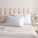 NTBAY Standard Pillow Shams - 2 Pack Brushed Microfiber 20x26 Sham Covers - Super Soft and Cozy, Wrinkle, Fade, Stain Resistant 20x26 Inches Oxford Pillowcases, White