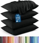 Utopia Bedding Queen Pillow Cases - 4 Pack - Envelope Closure - Soft Brushed Microfiber Fabric - Shrinkage and Fade Resistant Pillow Covers Queen Size 20 X 30 Inches (Queen, Black)