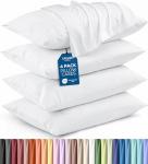 Utopia Bedding Standard Pillow Cases - Pack of 4 - Envelope Closure - Soft Brushed Microfiber Fabric - Shrinkage and Fade Resistant Pillow Covers Standard Size 20 X 26 Inches (Standard, White)
