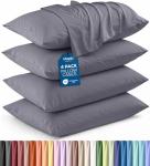 Utopia Bedding Queen Pillow Cases - 4 Pack - Envelope Closure - Soft Brushed Microfiber Fabric - Shrinkage and Fade Resistant Pillow Covers Queen Size 20 X 30 Inches (Queen, Grey)