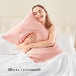 BEDELITE Satin Pillowcase with Zipper 2 Pack, Coral Pillow Cases Standard Size, Super Soft and Cooling Similar to Silk Pillow Cases, Gift for Women Men(20x26 Inches)