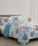 Blue Queen Quilt Set with Shams - Eiffel Design