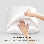 Bedsure King Size Satin Pillowcase Set of 2 - Pure White Silky Pillow Cases for Hair and Skin with Envelope Closure, Similar to Silk Pillow Cases, Gifts for Women Men, 20x36 Inches, 2pcs