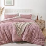 Fluffy Twin Comforter Set in Old Pink