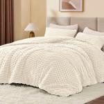 Fluffy King Size Beige Comforter Set - 3 Pieces