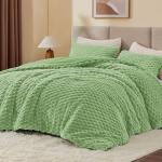 Fluffy Twin Comforter Set - Grass Green Fleece