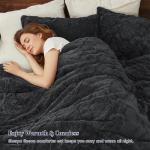 PHF Warm Sherpa Twin Comforter Set in Dark Grey