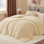 Twin Fleece Comforter Set - Soft & Warm Beige