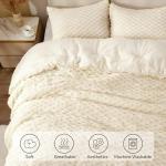 Fluffy King Size Beige Comforter Set - 3 Pieces