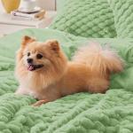 Fluffy Twin Comforter Set - Grass Green Fleece