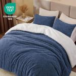 Fluffy Twin Sherpa Comforter Set - Navy Blue