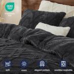 PHF Warm Sherpa Twin Comforter Set in Dark Grey