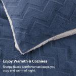 Fluffy Twin Sherpa Comforter Set - Navy Blue