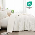 Fluffy Sherpa Twin Comforter Set in Beige