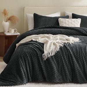 Fluffy Black Twin Comforter Set – Ultra-Soft Cozy Bedding