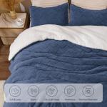 Fluffy Twin Sherpa Comforter Set - Navy Blue