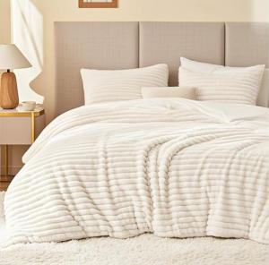 Fluffy Twin Comforter Set - Soft Faux Fur