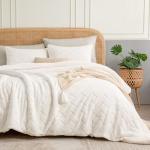 Fluffy Sherpa Twin Comforter Set in Beige