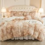 EMME Twin Khaki Fuzzy Duvet Cover Set