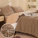 Cozy Beige 3D Jacquard Comforter Set, Twin Size