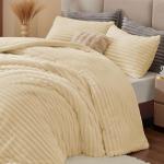 Twin Fleece Comforter Set - Soft & Warm Beige