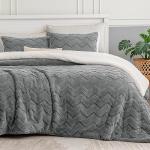 Fluffy Twin Comforter Set - Soft Sherpa Grey