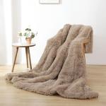 Fluffy Twin Comforter Set with Pillowcase - Khaki