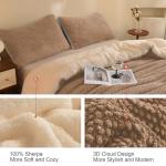 Cozy Beige 3D Jacquard Comforter Set, Twin Size