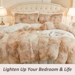 EMME Twin Khaki Fuzzy Duvet Cover Set