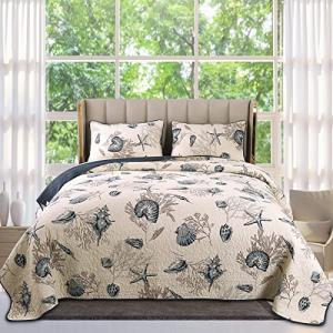Coastal Starfish Queen Quilt Set, 3-Piece