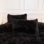 Andency Queen Black Faux Fur Comforter Set