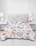 Queen Nautical Beach Quilt Set with Pillow Cover