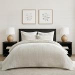 Ivory White Velvet Quilt Set with Shams